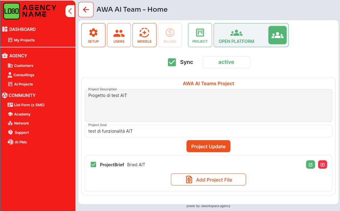 AWA AI Team setup inside AWA